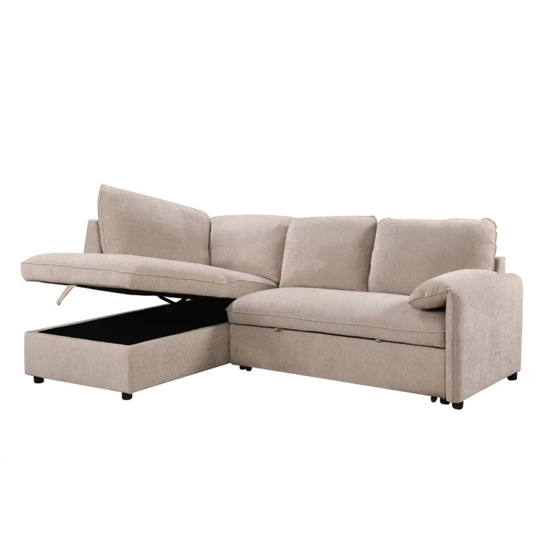 Rinconera cama Cosmo (c/baúl) - Tela Microfibra - Chaise izquierdo - 120 (Beige) en Beige - Sillones y sofás, Uruguay | NYR, vista 3