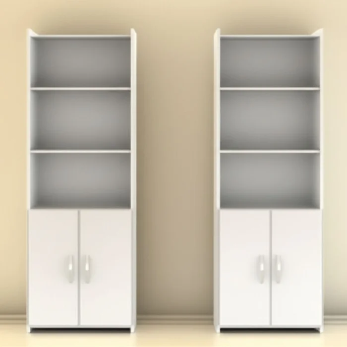 Promo 2 Bibliotecas Con Puertas - Blanco en Blanco - Bibliotecas, Uruguay | La Cueva Muebles, vista 2