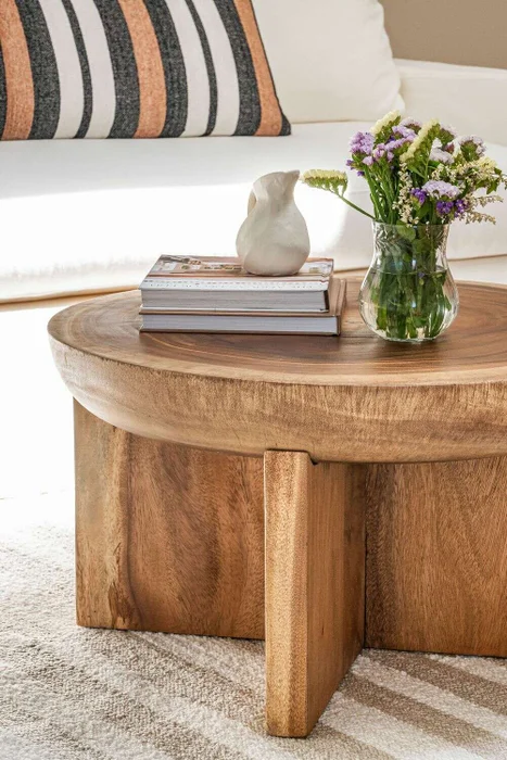 MESA MEDITERRANEO - SUAR - DIAMETRO 75 CMS en Madera natural - Mesas de living, Uruguay | La Iberica