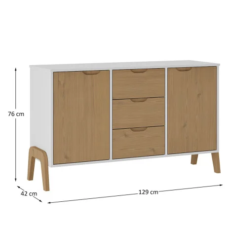Aparador 3+2 Linea Veneza - Blanco/Miel en Multicolor - Aparadores y recibidores, Uruguay | La Cueva Muebles, vista 7