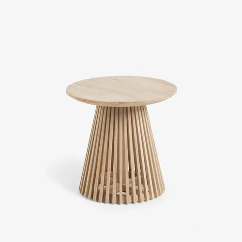 Mesa auxiliar Jeanette madera maciza de teca Ø 50 cm en Madera natural - Mesas de arrimo, Uruguay | Kavehome