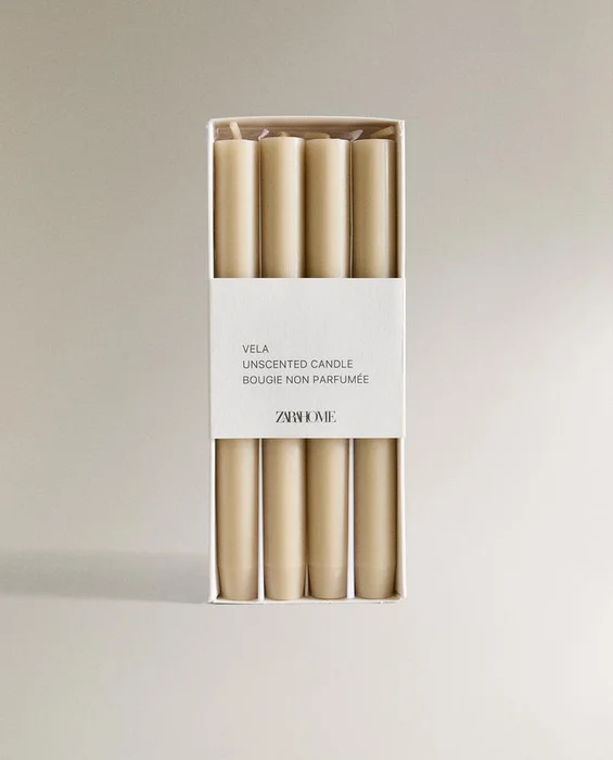 PACK VELAS LARGAS DECORATIVAS CILINDRO (PACK DE 4) en Beige - Velas y Portavelas, Uruguay | Zara Home, vista 6
