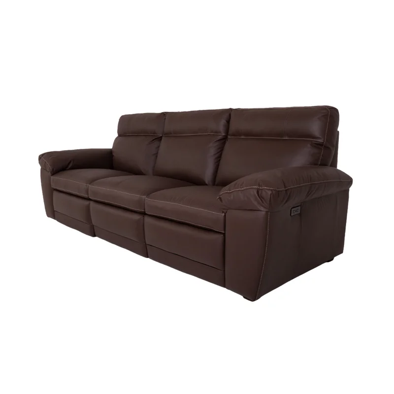 Sofá Recliner 3 Cuerpos Cuero-100-natural Marron Imperial Choc. en Marrón - Sillones y sofás, Uruguay | Divino, vista 3