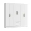 Armario Ropero Placard de 6 Puertas Línea Plus con 2 Cajones y Perchero Horizontal - MDP - Blanco en Blanco - Roperos y placares, Uruguay | Mulata, vista 4 de 8