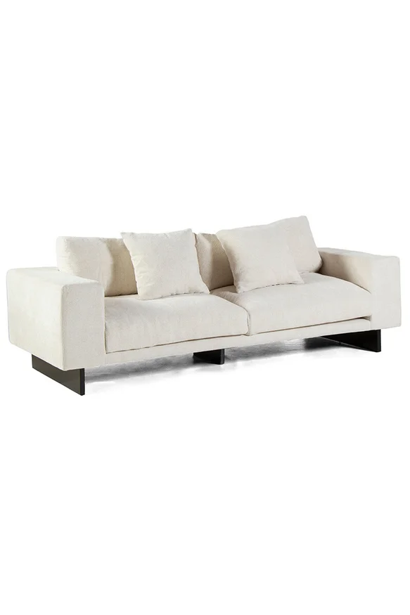 SOFA NEW YORK 3 PLAZAS TELA CAMARGUE NIEVE 230X100X62H CM en Blanco - Sillones y sofás, Uruguay | Vinibel, vista 2