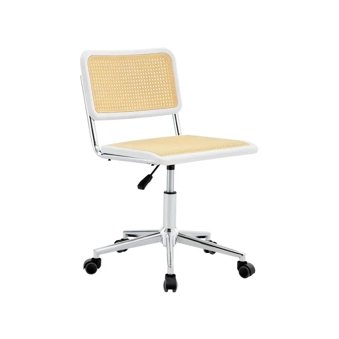 Silla De Escritorio Oficina Simil Rattan - Blanco en Blanco - Sillas de escritorio, Uruguay | Ecowood, vista 2