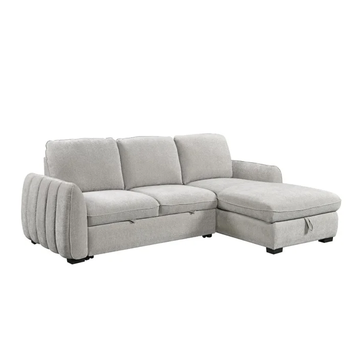 Rinconera Cama Thesi (C/Baúl) - Tela Microfibra - Chaise derecho - City 451 (Gris) en Gris - Sillones y sofás, Uruguay | NYR, vista 2