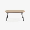 Mesa extensible Novac 170 (320) x 100 cm chapa de roble patas de acero acabado negro en Natural, Negro - Mesas de comedor, Uruguay | Kavehome, vista 6 de 9