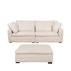 Sofá C/chaise Y Fundas Desmontables 3 Cuerpos Tela-premium Natural-beige Moma Natural en Madera natural - Sillones y sofás, Uruguay | Divino, vista 2 de 9