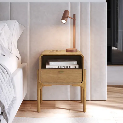 Mesa de Luz Select - Chica - 1 Cajon - Natural en Marrón - Mesas de luz, Uruguay | NYR