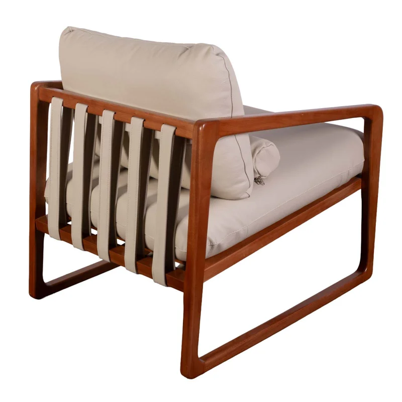 Butaca 1 Cuerpo Cuero-y-madera Trento en Beige - Sillones y sofás, Uruguay | Divino, vista 6