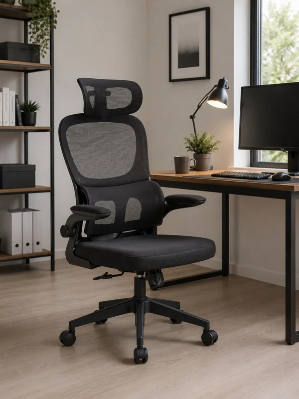 SILLA DE OFICINA CON TELA MESH NEGRO MC070A en Negro - Escritorios y sillas de escritorio, Uruguay | Alfa Ventas, vista 3
