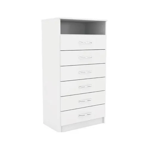 Comodas Cajoneras 6 Cajones Espacio Dormitorio Blanco 061 en Blanco - Cómodas, Uruguay | Soy Hogar