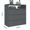 Cómoda 3 Cajones - Línea Clara - Gris en Gris - Cómodas, Uruguay | Ecowood, vista 4 de 4