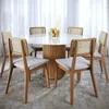 Mesa de Comedor Living - Redonda con vidrio - 120 - Off White y Canela en Blanco - Mesas de comedor, Uruguay | NYR, vista 2 de 2