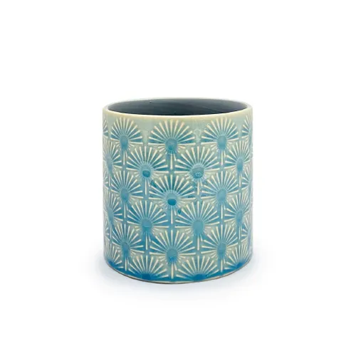 MACETA CERAMICA RAYITAS D10.5x11.5CM SURTIDO - Macetas, Uruguay | Decohogar