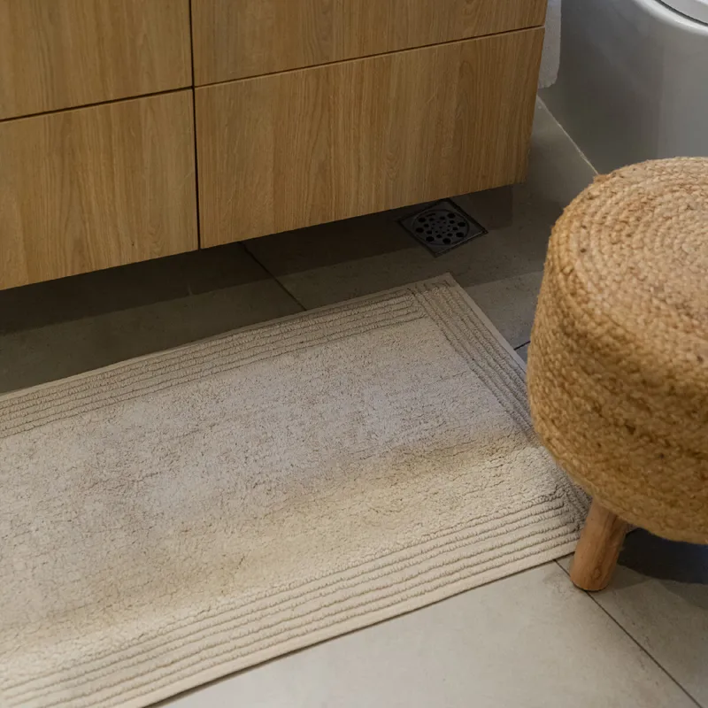 Alfombra de baño algodón 50x80cm - beige - Alfombras, Uruguay | Buho Store