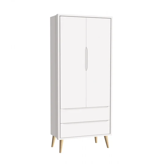 Ropero 2 Puertas 2 Cajones infantil - Theo - Blanco en Blanco - Roperos y placares, Uruguay | Rústico Hogar