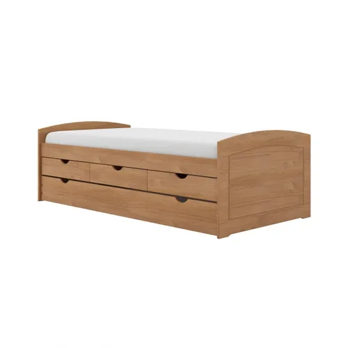 Cama Marinera 1 Plaza Madera Maciza Con Cajones - Ulli - Marron en Marrón - Dormitorio, Uruguay | Rústico Hogar