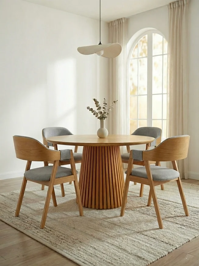 Mesa comedor Miami Redonda 150 cm de Diámetro en Madera natural - Muebles, Uruguay | Indrana, vista 2