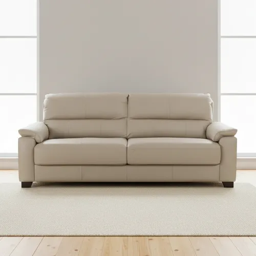 Sofa 3 Cuerpos Cuero-100-natural Natural-beige Venecia Crudo en Blanco - Sillones y sofás, Uruguay | Divino