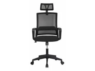 Silla ejecutiva Mesh Apoya cabeza Base Cromada en Negro - Escritorios y sillas de escritorio, Uruguay | Que Sal Muebleria, vista 3
