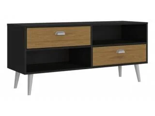 Rack 2 cajones TV 42" Nogal/Negro en Nogal Blanco - Muebles para TV, Uruguay | Quesal, vista 7