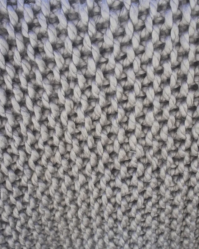 THROW TEJIDO A MANO ACRILICO CHECK KNIT GRIS en Gris - Textiles, Uruguay | Sentido Jose Ignacio