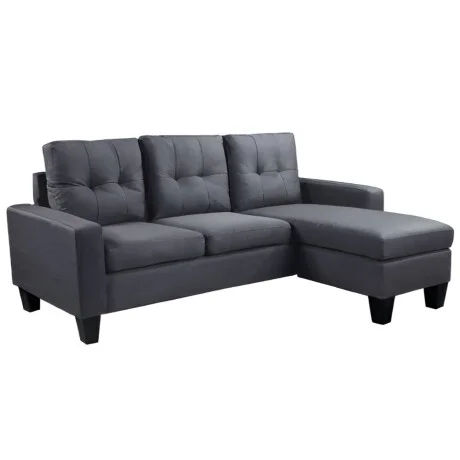 Sillon 3 cuerpos con chaise Herbie - GRIS en Gris, Uruguay | La Cueva Muebles, vista 9