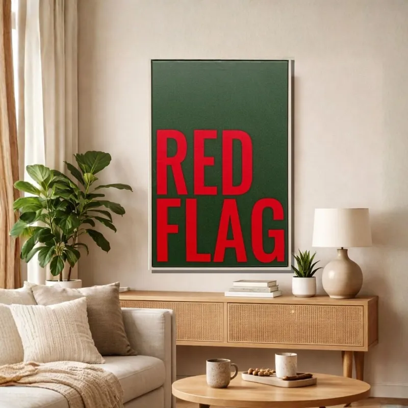 CUADRO RED FLAG ROJO  en Verde - Decoración, Uruguay | Viasono