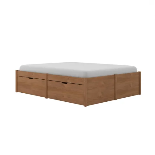 Cama Madera Maciza Con Cajones - Queen - Linea Beauty / Funcional - Amendoa en Marrón - Dormitorio, Uruguay | Rústico Hogar