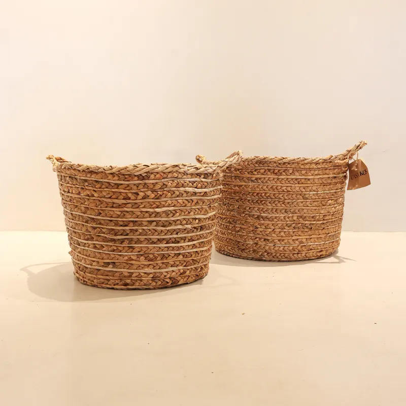 Set de Canastos Shara x2 Fibra de Banana | Casakos en Madera natural - Butacas, banquetas y puffs, Uruguay | Casakos