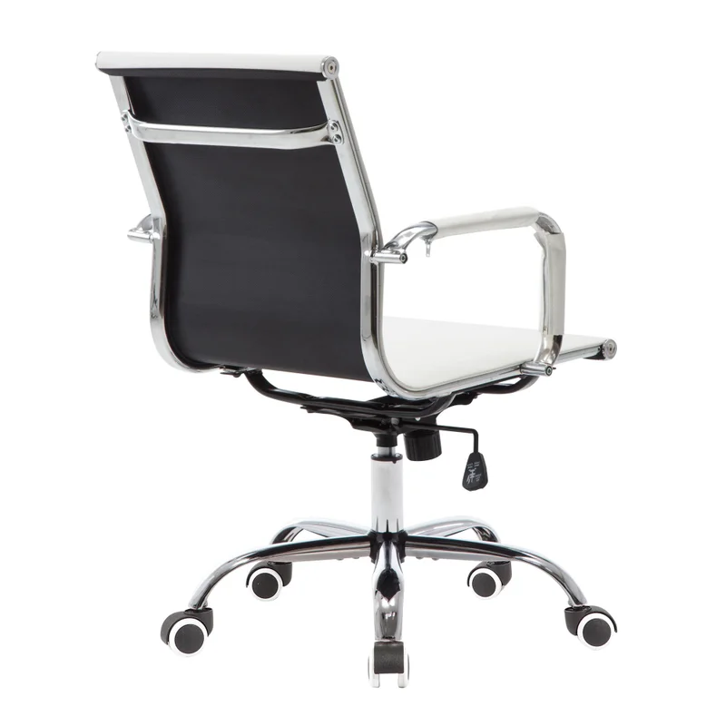 Silla De Escritorio Simil-cuero Blanco D-101 en Blanco - Escritorios y sillas de escritorio, Uruguay | Divino, vista 3