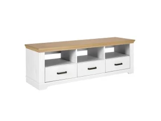 Rack para tv 3 cajones con nicho en Acabado: o Pintura UV Washed White (Blanco lavado) - Muebles para TV, Uruguay | Quesal, vista 7