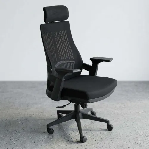 Silla De Oficina Malla Negro Lombardi en Negro - Escritorios y sillas de escritorio, Uruguay | Divino