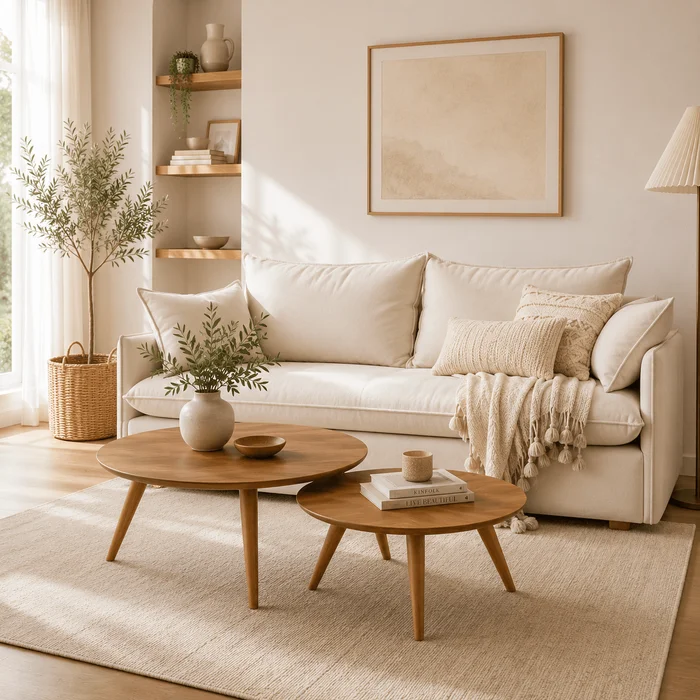 SET MESAS CENTRO en MADERA/RATTAN - Mesas de living, Uruguay | Forum Design, vista 2