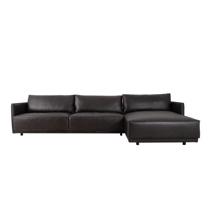 Sillón C/chaise Cuero-100-natural Negro Romeo Tp3 La Paz en Negro - Sillones y sofás, Uruguay | Divino, vista 2