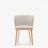 Silla Ciselia chenilla beige y madera maciza de fresno acabado tono natural FSC Mix Credit en Beige - Sillas, Uruguay | Kavehome, vista 7 de 9