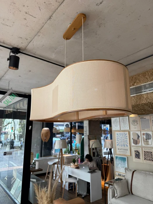 Luminaria de Techo Apollo Orgánica – Natural con Esterilla en Madera natural - Lámparas colgantes, Uruguay | Berna Home, vista 6