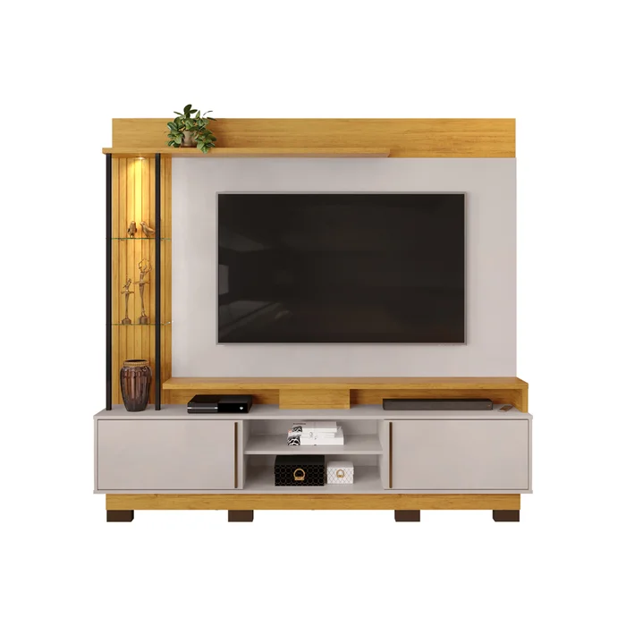 Rack Tv Modular Con Espejo Living Hasta Led 55 en Madera natural - Muebles para TV, Uruguay | Soy Hogar, vista 2