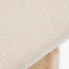 Banco Topaz de chenilla beige y madera maciza de fresno con acabado natural 150cm FSC 100% en Beige - Butacas, banquetas y puffs, Uruguay | Kavehome, vista 5 de 8