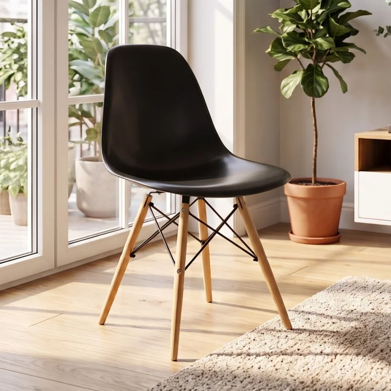 Silla Eames Pack 4 Unidades Calidad Premium - Negro en Negro - Sillas, Uruguay | Rústico Hogar, vista 3