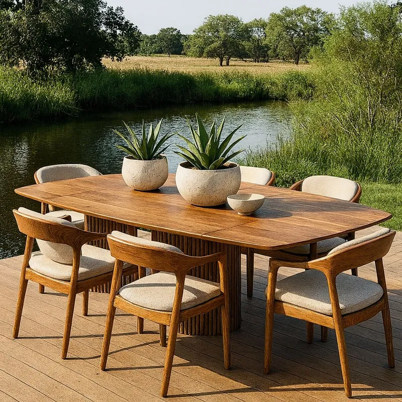 MESA DE EXTERIOR MARSELLE MARRÓN en Marrón - Mesas de comedor, Uruguay | Viasono