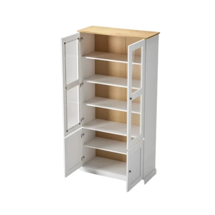 Cristalero - 4 Puertas - Línea Oslo - Blanco en Blanco - Bibliotecas, Uruguay | Ecowood, vista 3