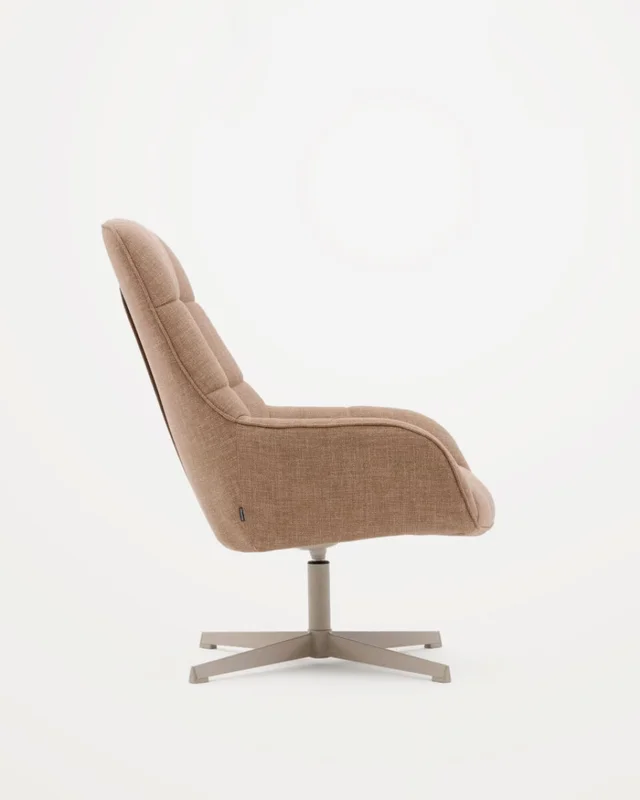 Butaca giratoria Jaspe beige y metal con - marrón claro y metal con acabado gris FSC 100% en Beige - Muebles, Uruguay | Kavehome, vista 8