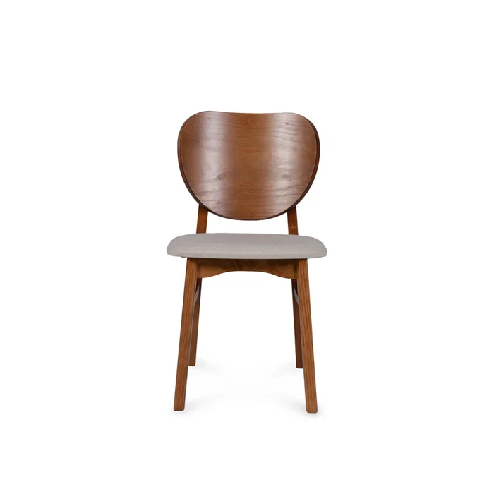Silla Cleo - Nogal - Respaldo laminado - Tela Rústica - Natural 93 en Beige - Butacas, banquetas y puffs, Uruguay | NYR, vista 2