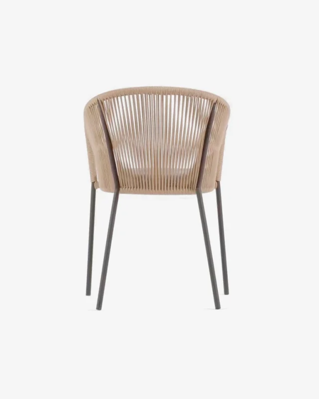 Silla Yanet - de cuerda beige y patas de acero galvanizado en Beige - Sillas, Uruguay | Kavehome, vista 8