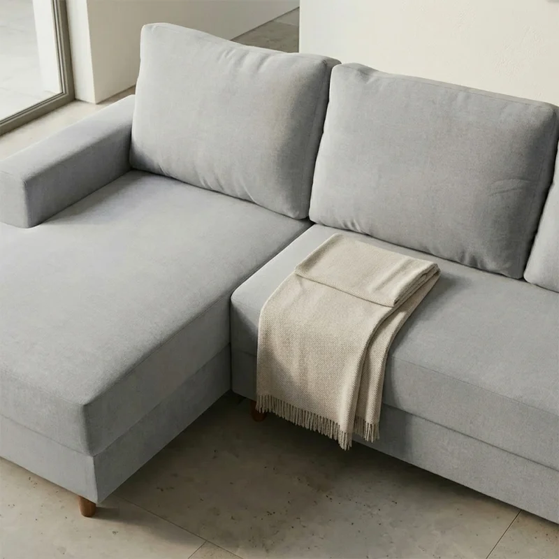 Rinconera Lucci - Tela Microfibra - Chaise izquierdo - Berlin 05 (Ceniza) en Gris - Sillones y sofás, Uruguay | Nyr, vista 4