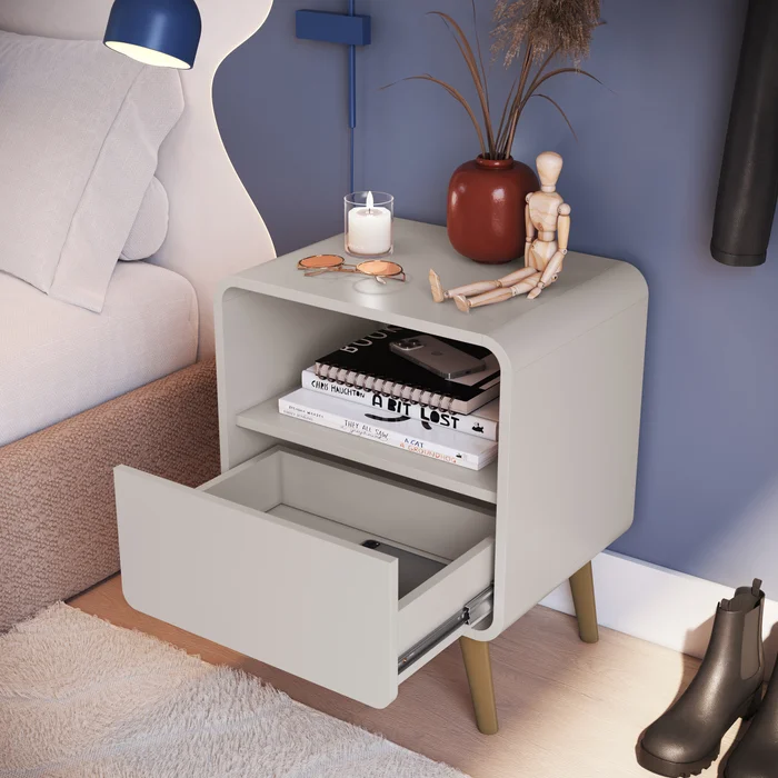 Mesa de Luz Alba – Beige - Mesas de luz, Uruguay | RM Muebles y Deco, vista 2