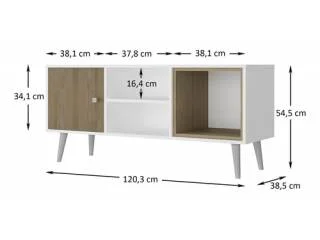 Rack para tv 42 con 1 puerta en Blanco/Avena - Muebles para TV, Uruguay | Quesal, vista 2
